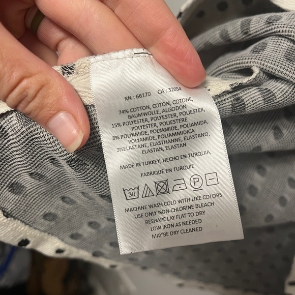 Anthropologie Postmark Gray Cream Polka Dot Swing Tank - Picture 8 of 8